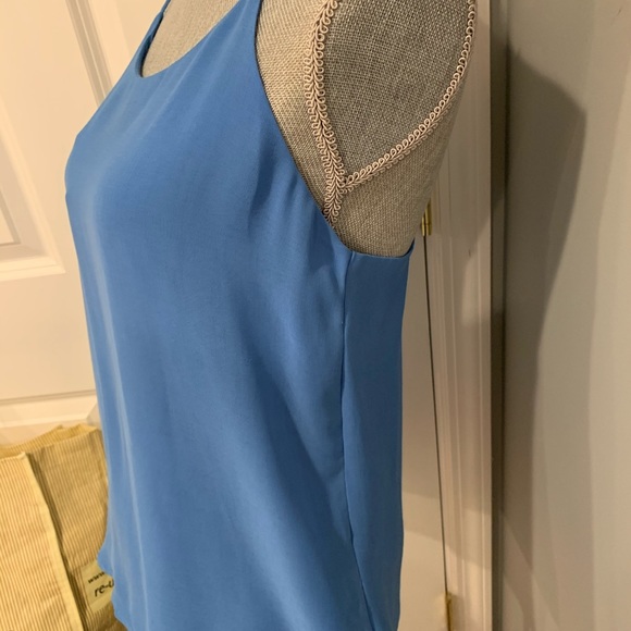 Beautiful Caren Forbes blue racerback blouse Sz M - Picture 3 of 8